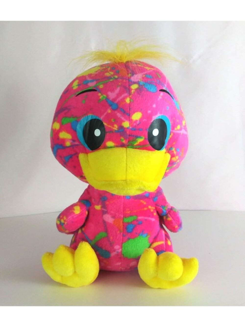 Impact Retro Pink Paint Splattered Duck Bright Colored 10" Plush